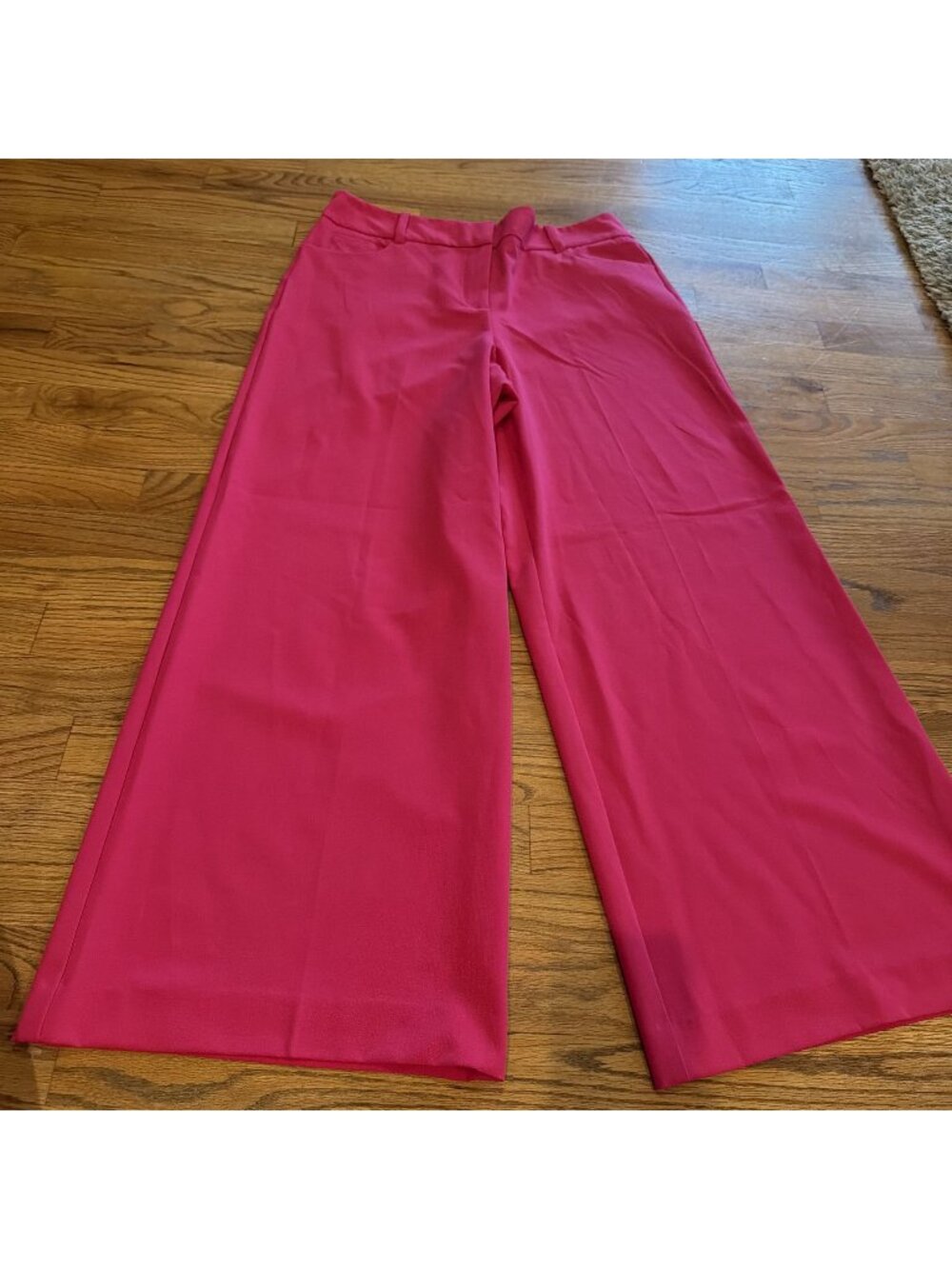 NEW YORK & COMPANY WOMENS PINK WIDE LEG PANTS 12 PETITE NEW